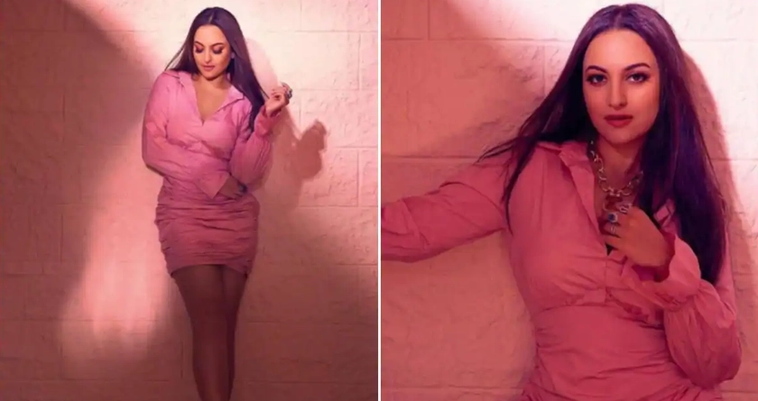 Sonakshi sinha pink dress